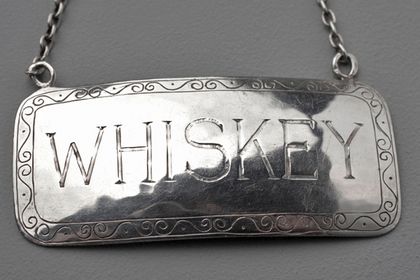 Guild of Handicraft Arts & Crafts Silver Wine Label - Whiskey